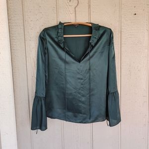 Silk Charmeuse Massimo Dutti Peasant emerald